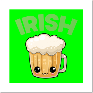 St Patricks Day Irish Kawaii Cute Beer Posters and Art